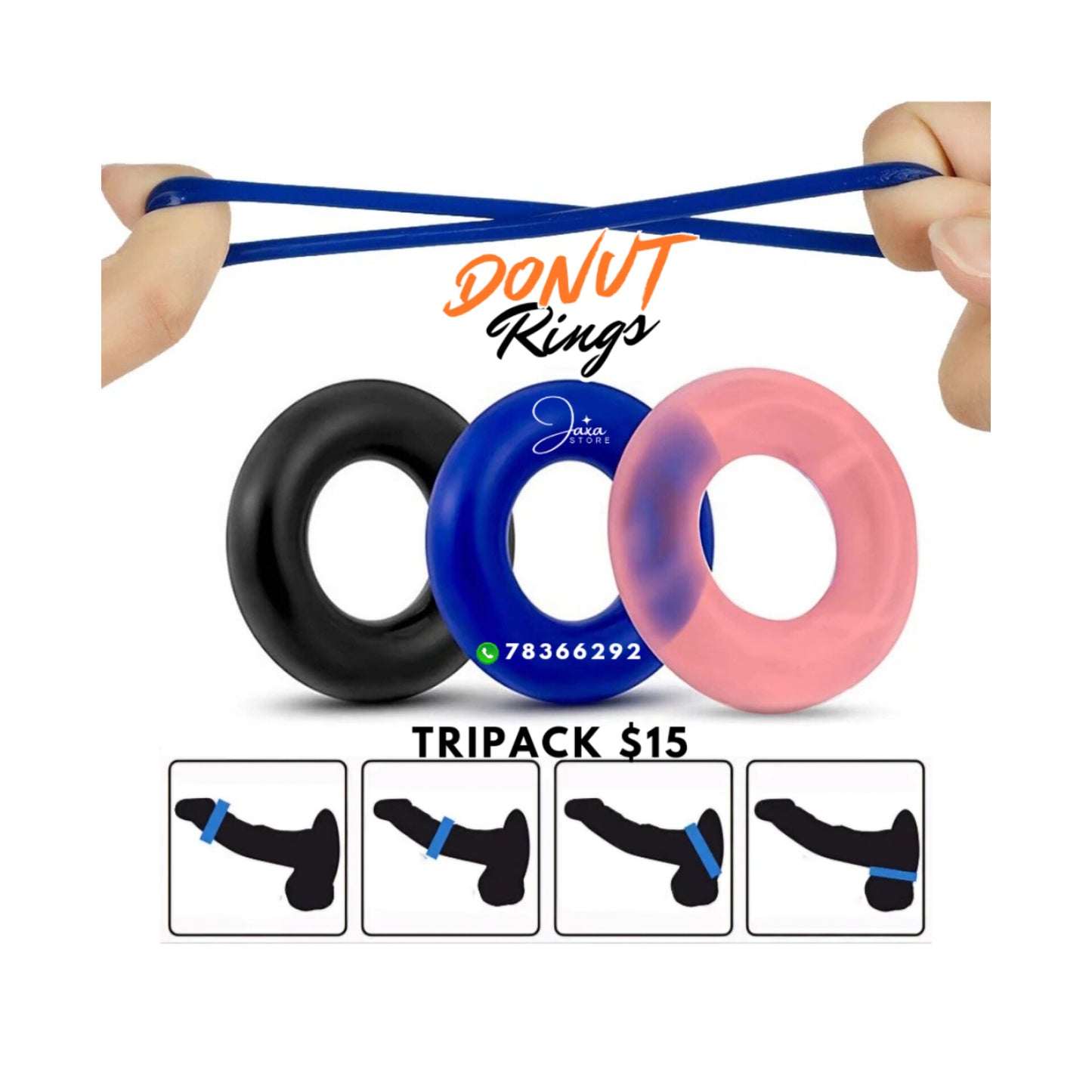 Tripack Donut Anillo Retardante Para Pene