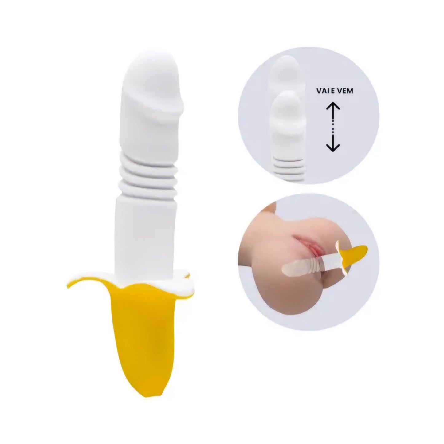 Vibrador Banana Retráctil (Con Movimiento de empuje)