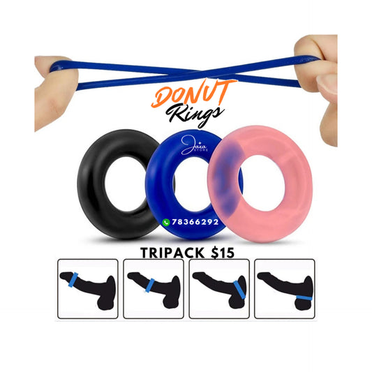Tripack Donut Anillo Retardante Para Pene