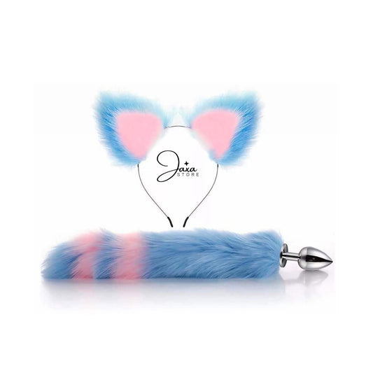 Set Plug Cola +Orejas Blue Pink